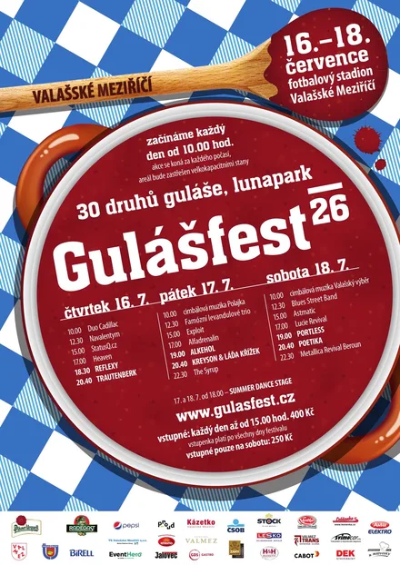 Plakát Gulášfest 2026 s kompletním programem